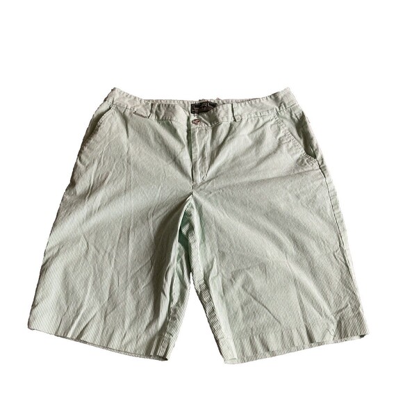 Ralph Lauren Golf Pants - Ralph Lauren Golf Womens Size 12 Seersucker Bermuda Shorts Green Striped LRL